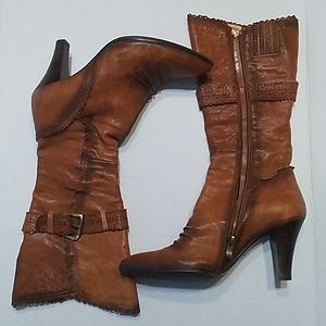 Alibi tall leather brown boots